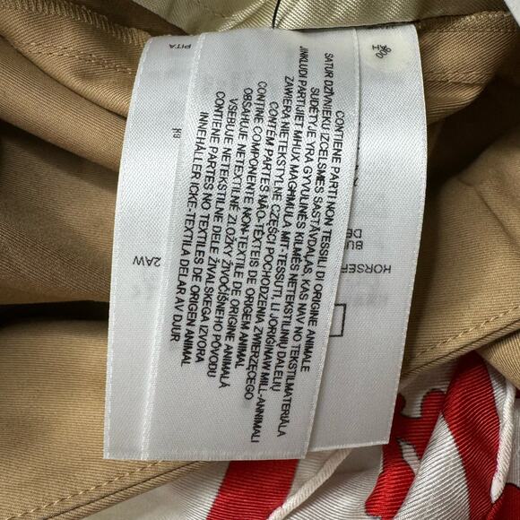 BURBERRY Tapered Pant Trouser Silk Scarf Belt SOCIETY Size 0 NWT $1190 - Picture 13 of 16